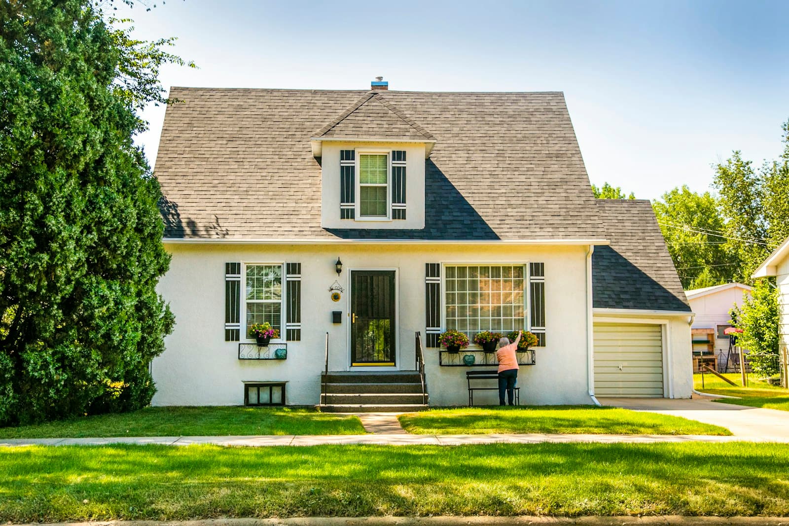 Family home with a front lawn